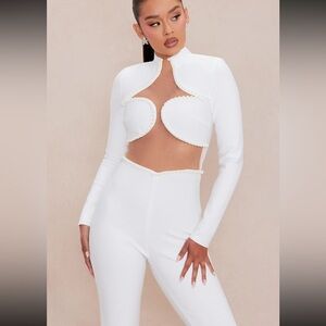 Jordyn Bandage Jumpsuit - White
